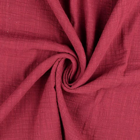 1.4m Remnant of Red Wine Double Gauze Fabric
