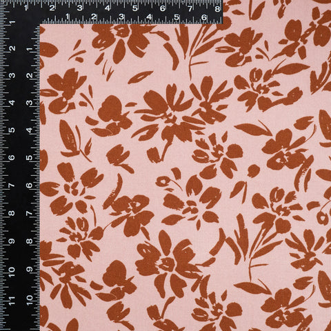 Rosella Flowers Blush Viscose Fabric