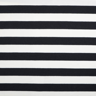 Black & Ivory Stripe Cotton Jersey Fabric