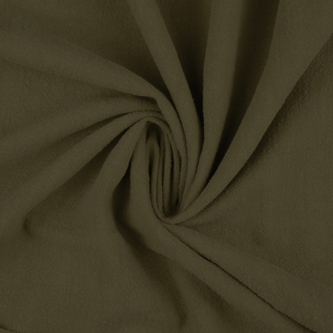 Olive Green Washed Ramie Linen Fabric