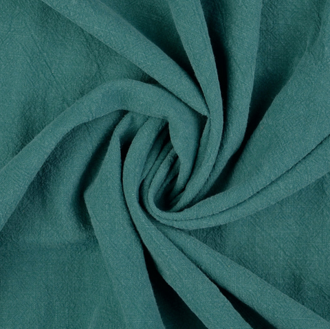 Teal Washed Ramie Linen Fabric
