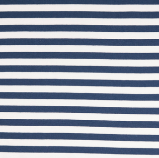 0.8m Remnant of Malo Light Navy / White Yarn Dyed Striped French Terry Fabric