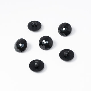 Black Faceted Buttons | Shank | 12mm