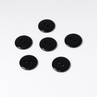 Black Shiny Buttons | 2-Hole | 17mm