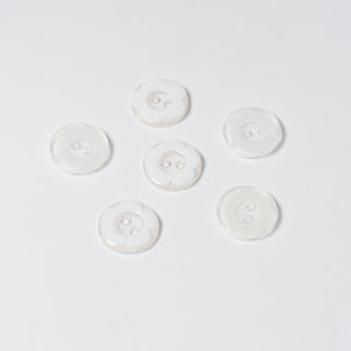 Clear and White Flower Buttons | 2-Hole | 13mm