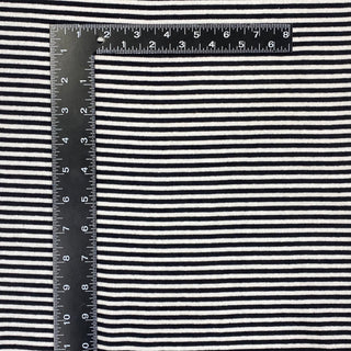 Striped Ribbing - Black and White Fabric