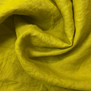 Laundered Linen Fabric - Chartreuse