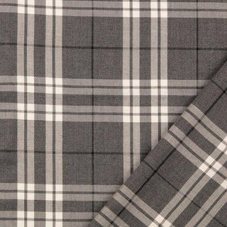 Grey Check Viscose Twill Fabric