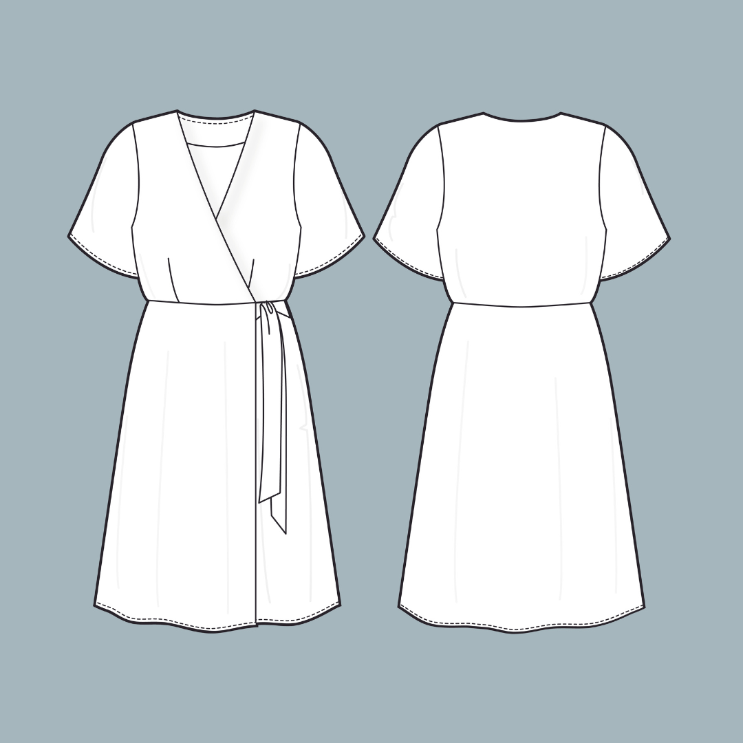 Ada Wrap Dress with Full Skirt Version