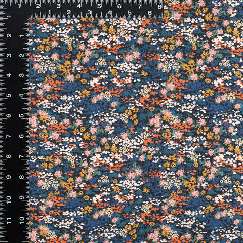 Floral River Viscose Challis Fabric
