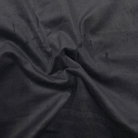 Black Stretch Needlecord Fabric