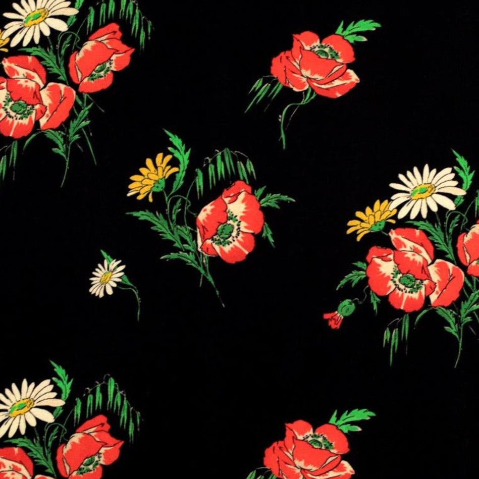 Fabric Godmother Poppy Floral Viscose Crepe