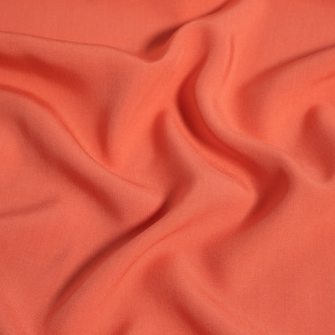 2.0m Remnant of Salmon Pink 100% Viscose Fabric
