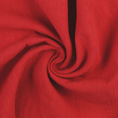 Red Washed Ramie Linen Fabric