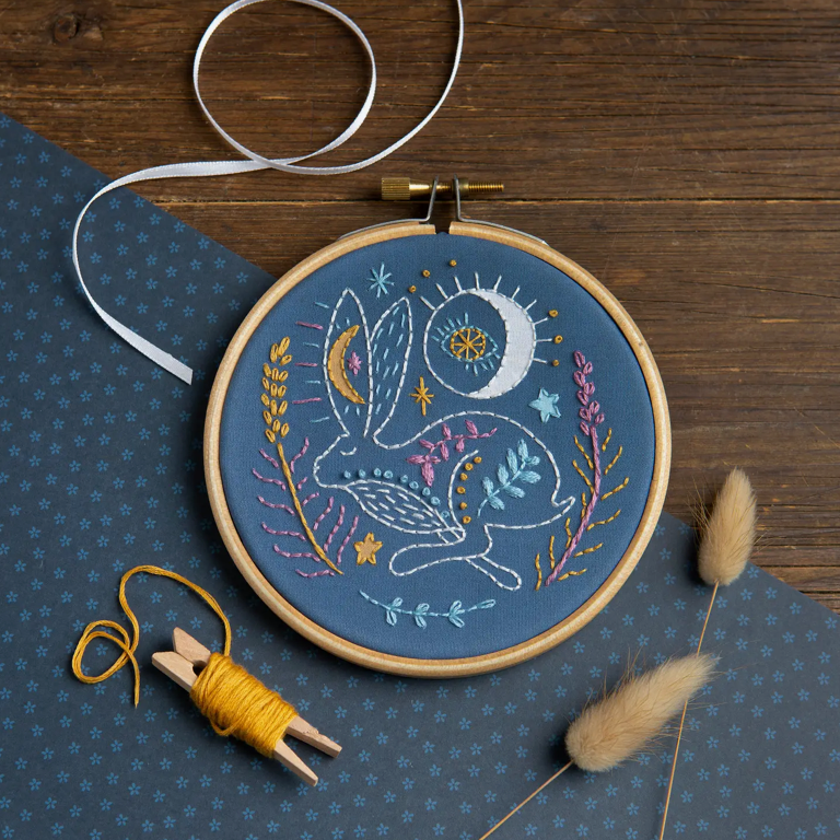 Celestial Hare Mini Embroidery Kit - by  Hawthorn Handmade