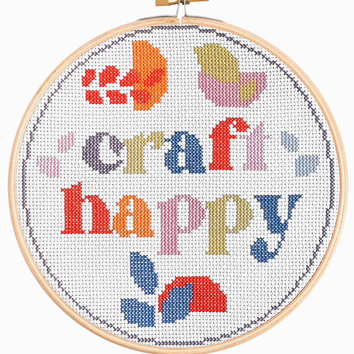 Craft Happy Cross Stitch Kit - by  Hawthorn Handmade