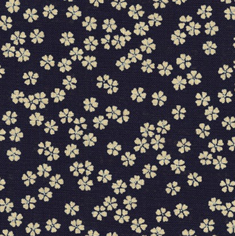 Sevenberry Indigo Small Flower Cotton Fabric
