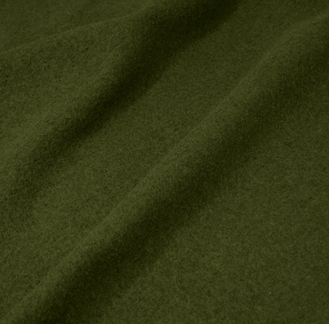Green 100% Boiled Wool Fabric Remnant 0.38m