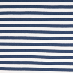 0.8m Remnant of Malo Light Navy / White Yarn Dyed Striped French Terry Fabric