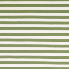 Malo Sage Green / White Yarn Dyed Striped French Terry Fabric 0.75m Remnant