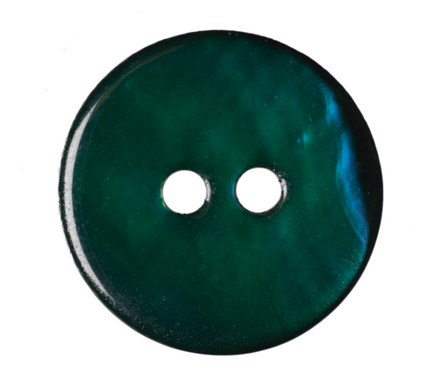 Turquoise Dyed Shell Buttons | 2-Hole | 12mm