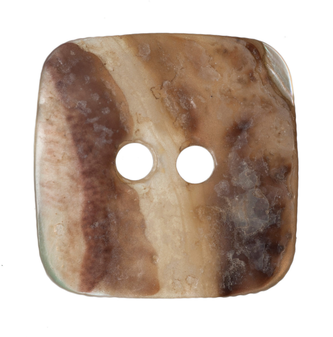 Square Iridescent Natural Sell Buttons | 2-Hole | 17.5 mm