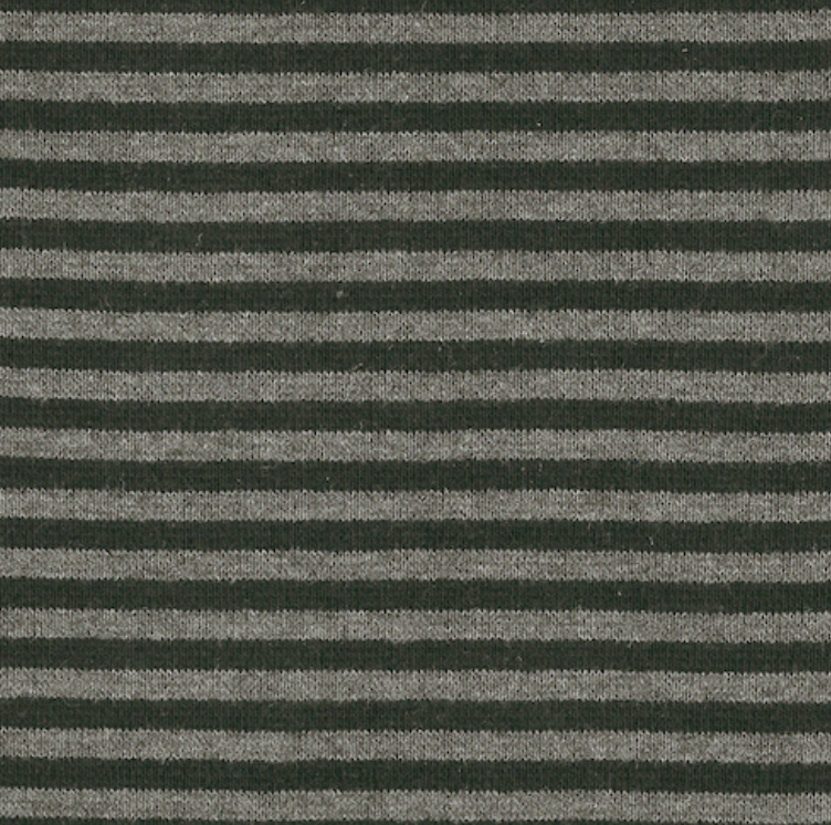Striped Ribbing - Black and Heathered Grey Fabric