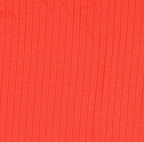 Coral Red Rib Knit Fabrics Viscose Jersey Fabric