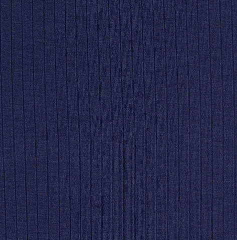 Navy Rib Knit Fabrics Viscose Jersey Fabric
