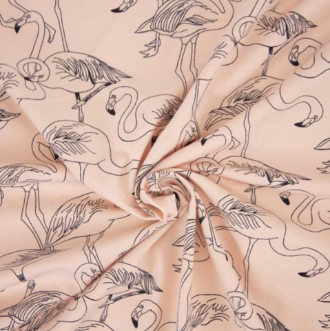 Coral Flamingo Katia Cotton Jersey Fabric