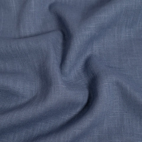 Slate Blue Washed Linen Fabric