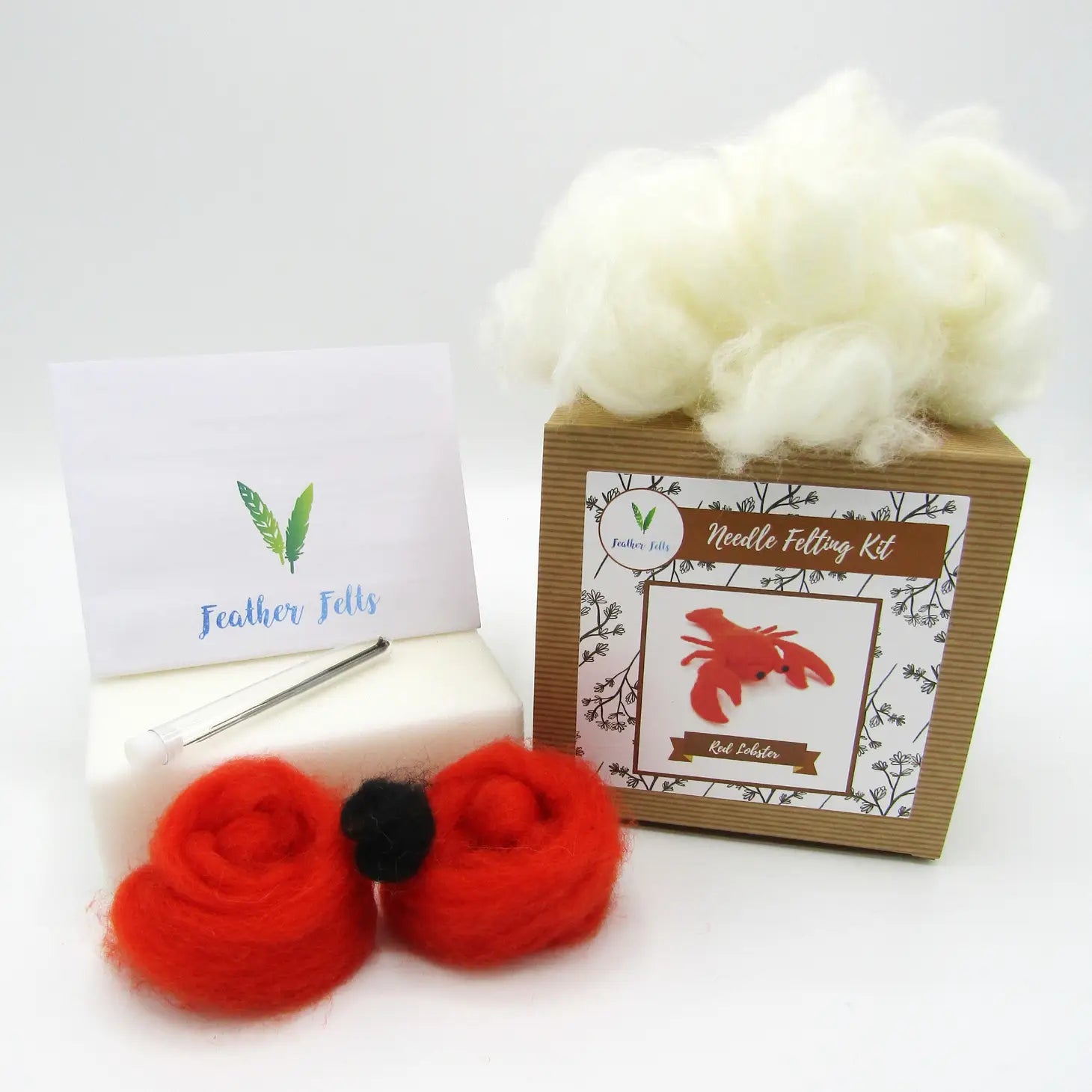 Red Lobster Needle Felting Kit by Feather Felts