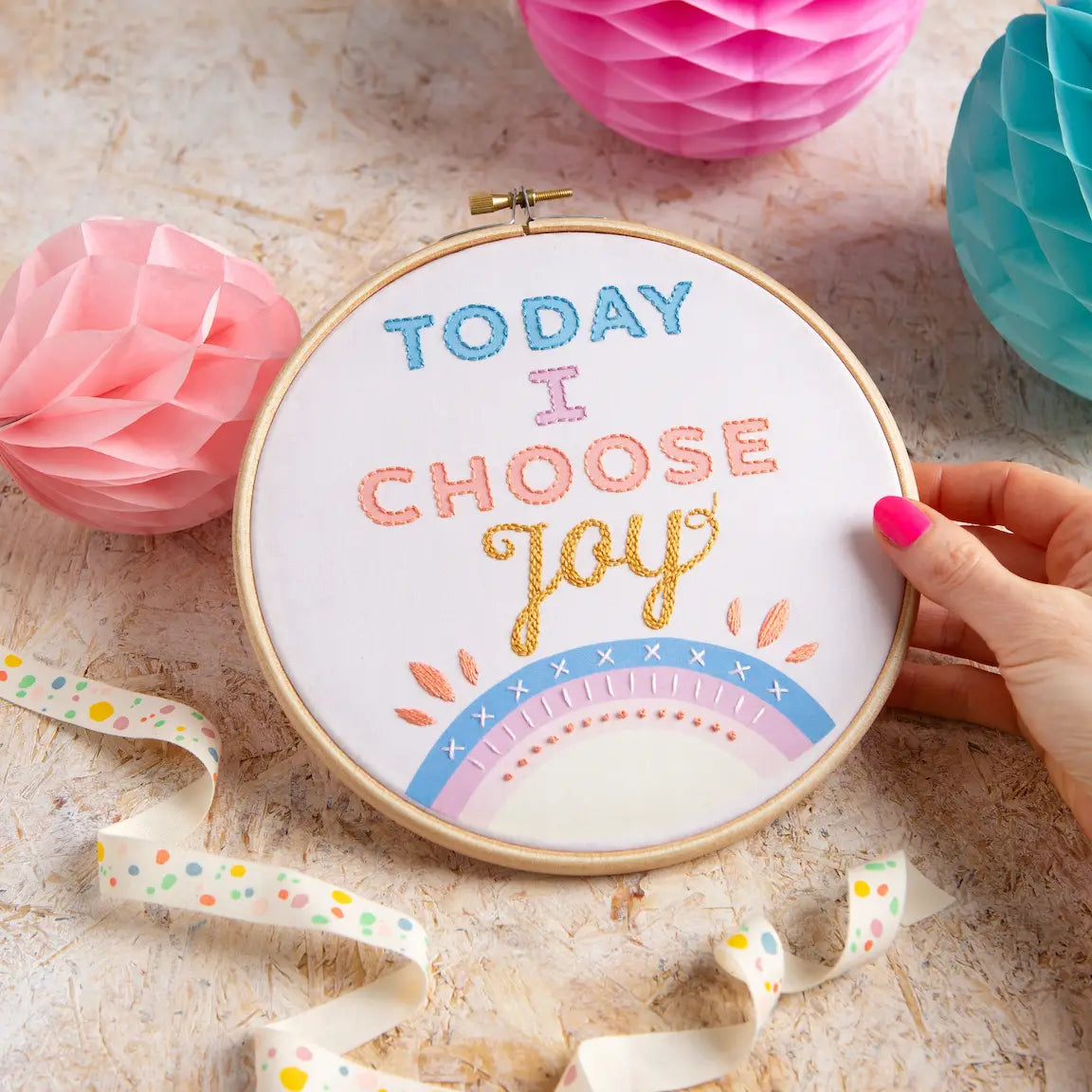 Today I Choose Joy Embroidery Kit - by Hawthorn Handmade