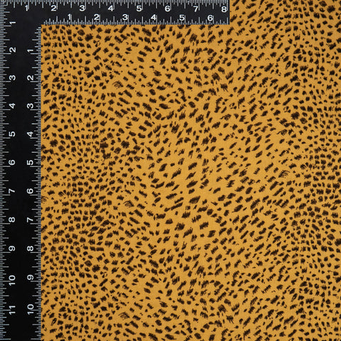 Small Leopard Mustard Print 100% Viscose Fabric
