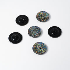 Black Glitter Buttons | 2-Hole | 23mm