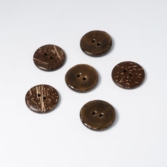 Brown Olive Coconut Shell Buttons | 2-Hole | 23mm