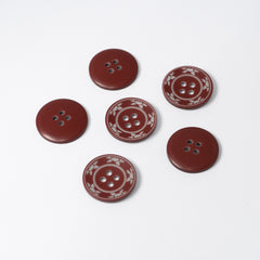Burgundy Sun Print Buttons | 4-Hole | 20mm