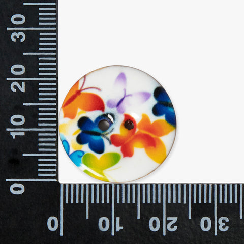 Butterfly Glazed Coconut Shell Buttons | 2-Hole | 23mm