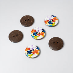 Butterfly Glazed Coconut Shell Buttons | 2-Hole | 23mm