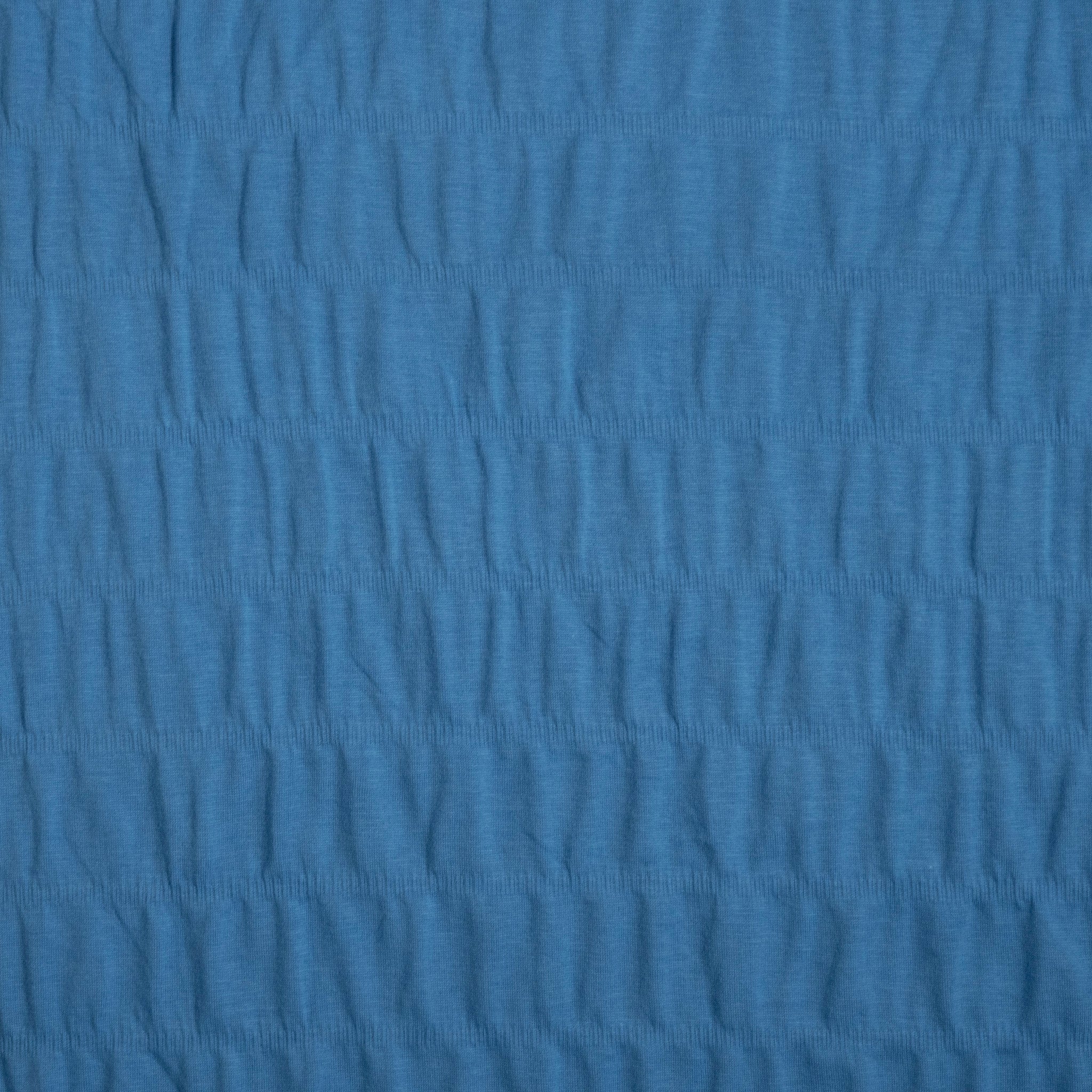 Cornflower Blue Shirred Cotton Mix Fabric