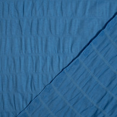 Cornflower Blue Shirred Cotton Mix Fabric