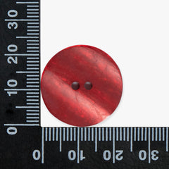 Deep Red Wavy Buttons | 2-Hole | 23mm