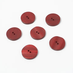 Deep Red Wavy Buttons | 2-Hole | 23mm