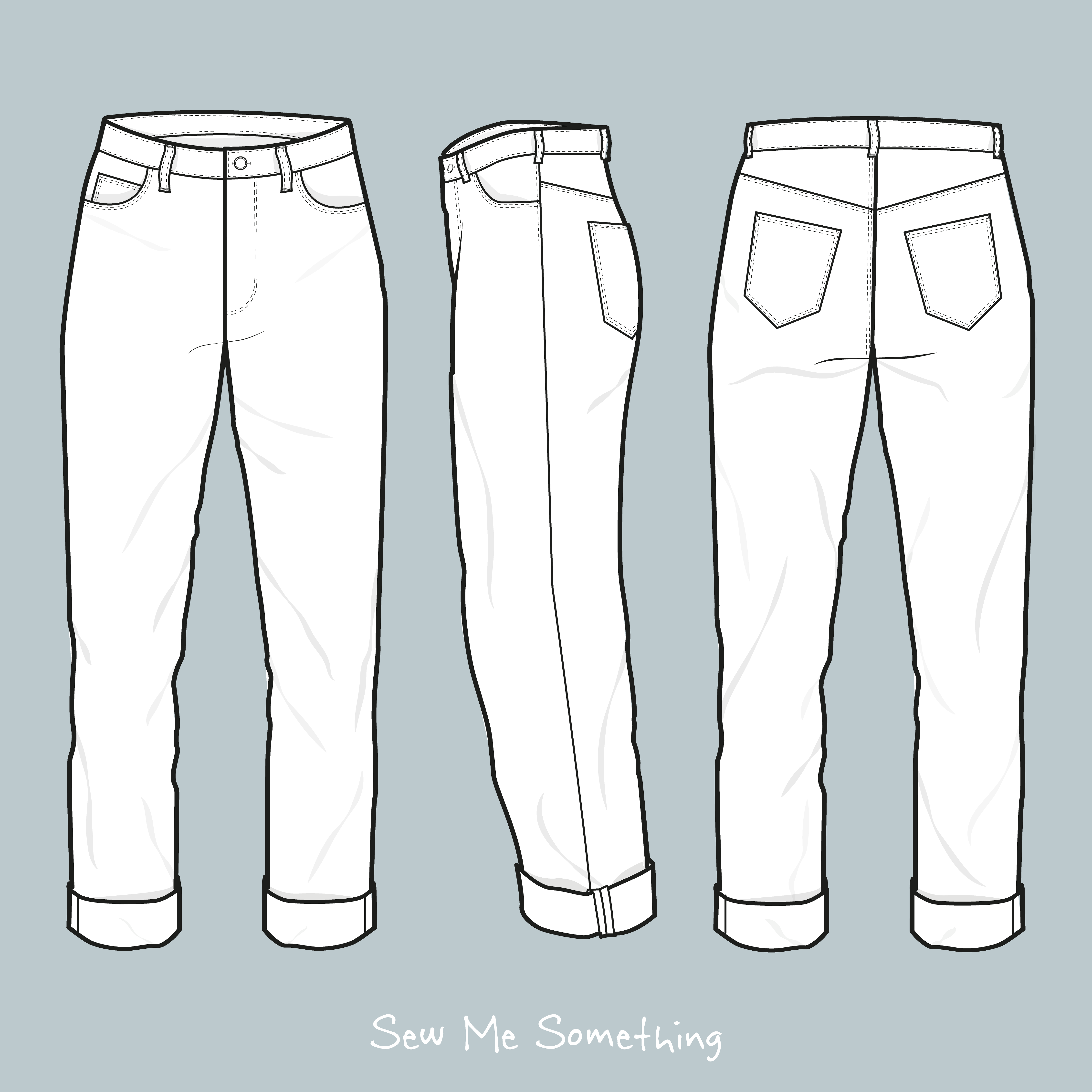 Duchess Jeans Sewing Pattern CAD