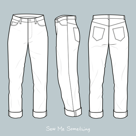 Duchess Jeans Sewing Pattern CAD
