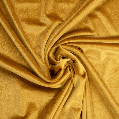Stretch Velour Gold Fabric