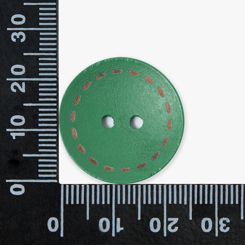 Green Wooden Buttons | 2-Hole | 23mm