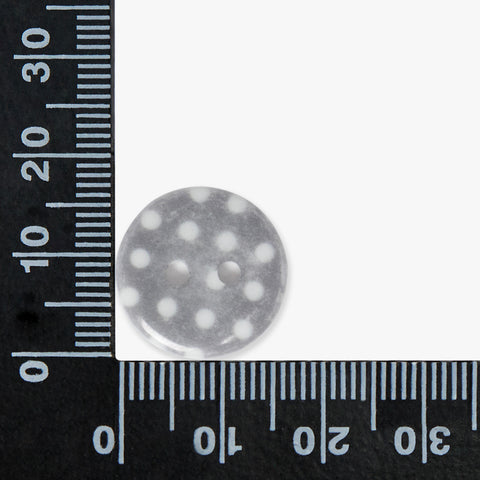Grey and White Polka Dot Buttons | 2-Hole | 18mm