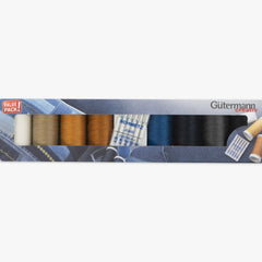 Gutermann | Denim Thread Set | 100m x 8 with Schmetz Jeans Machine Needles