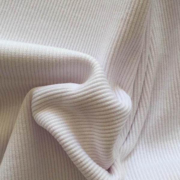 Cotton Ribbing Tubular Fabric - White